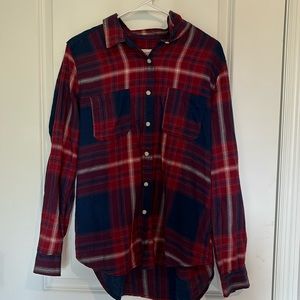 Plaid long sleeve button up